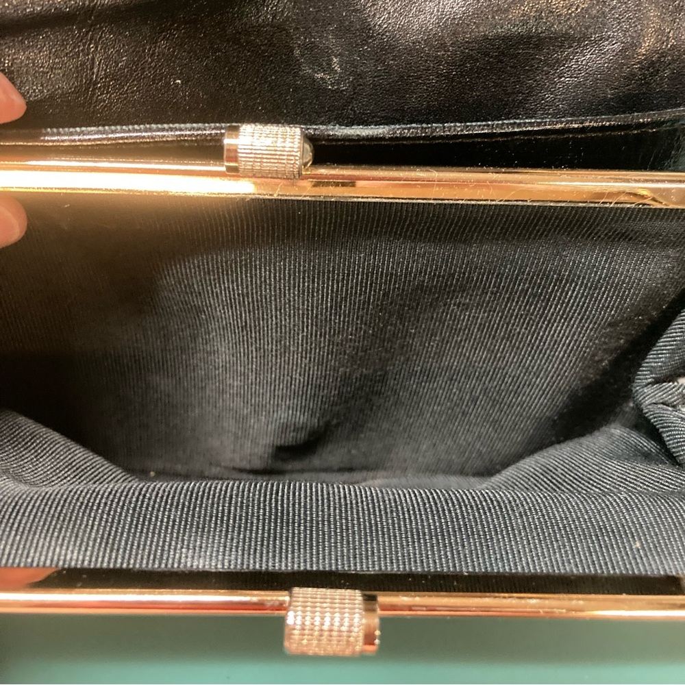 Vintage Black Leather Clutch - Picture 7 of 9